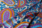Purple Orange Blue Oversized Paisley Challis Fabric 33 inches in Length